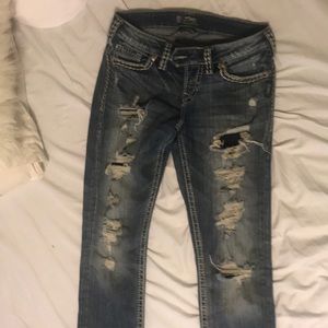 Silver distressed Jeans